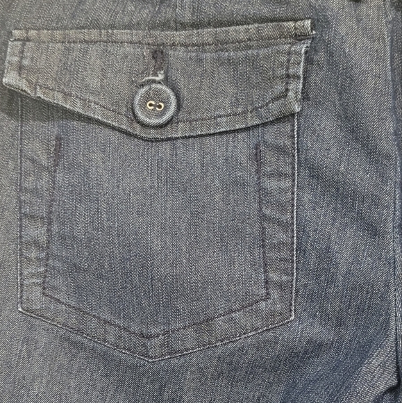 Elle Wide Leg Low Rise Dark Blue Denim Jeans Size 8 - Picture 7 of 13